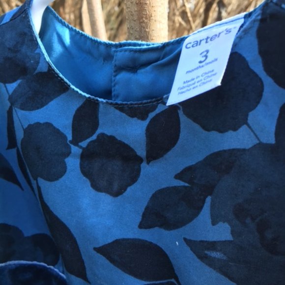 Adorable, Floral, Subtle Blues, NWOT Carter's Party Dress. 3 months - Picture 5 of 9